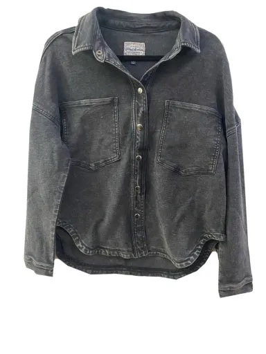 RAVENNA DOUBLE POCKET STRETCH TERRY SHIRT JACKET