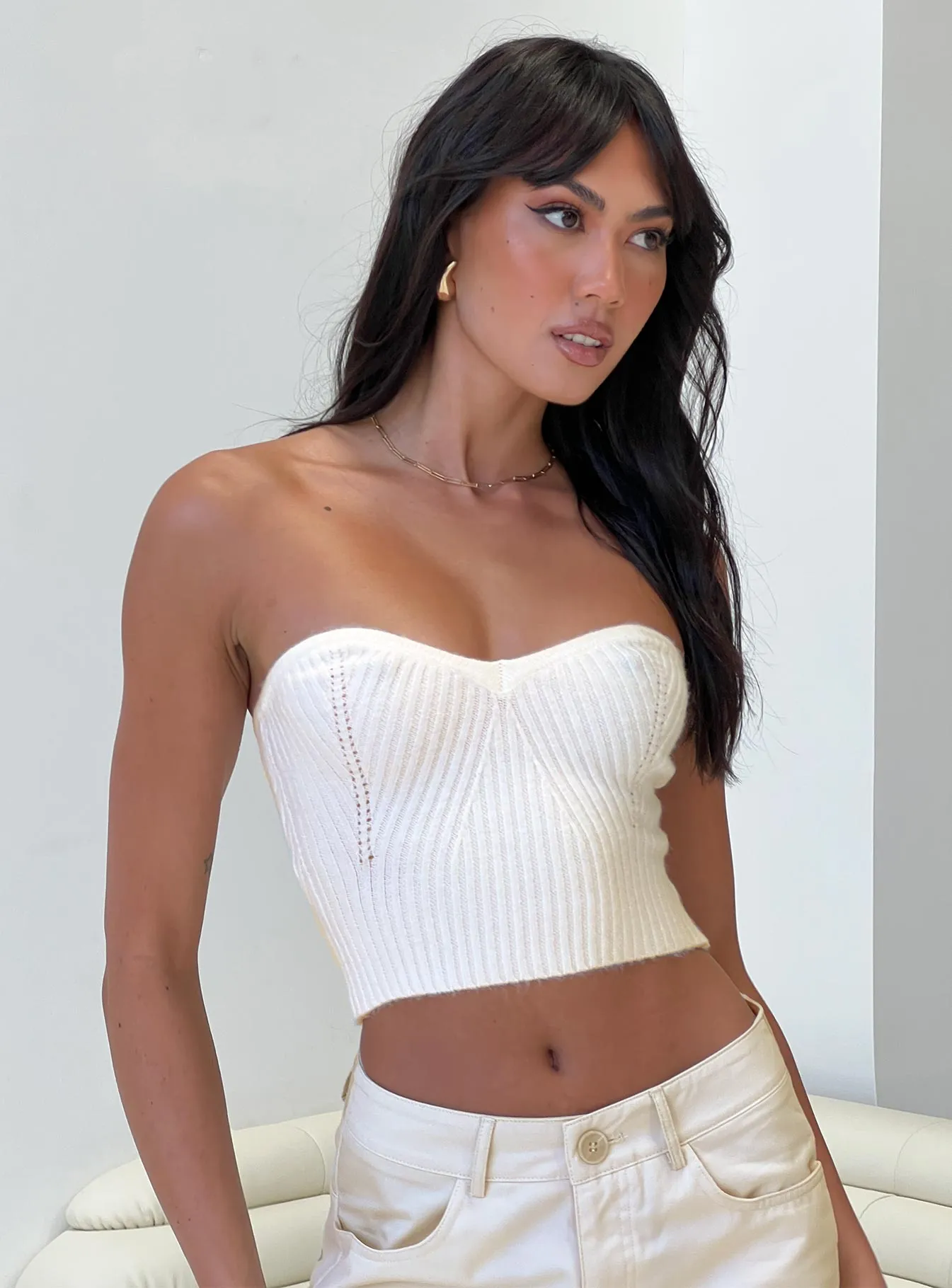 Ulara Strapless Top White